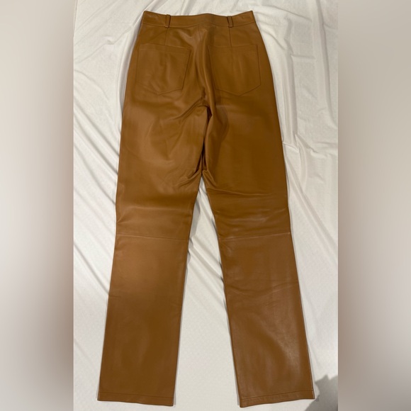 ZEYNEP ARCAY Cool Lamb Skin Leather Pant with Silk lining Color: Biscuit - Picture 2 of 9
